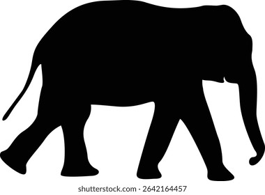 Baby elephant. Black. Slihouette. vector. elephant. black silhouette