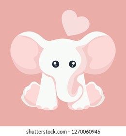 Baby elephant card for valentines