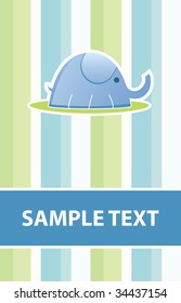 baby elephant card in vector mode