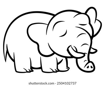 Baby Elephant cartoon characters. Best for coloring book, outline, logo, and mascot with nursery themes
