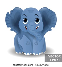 Baby elephant. Cartoon style. Bright. Sweet. Summer. To fly. For your design.