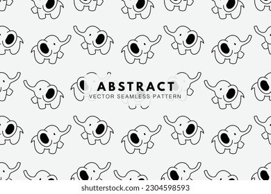 Baby elephant cute cartoon animal seamless repeating vector pattern