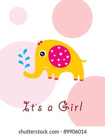 baby elephant girl announcement