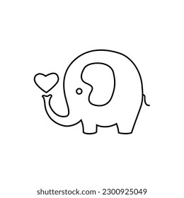 Baby elephant icon vector. circus illustration sign. Love symbol.