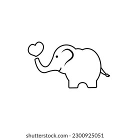 Baby elephant icon vector. circus illustration sign. Love symbol.