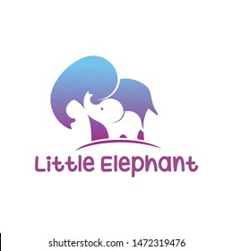 baby elephant logo design template