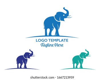 Baby elephant logo design template_vector