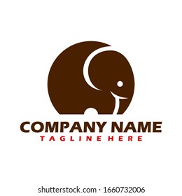 Baby elephant logo, Vector logo of a baby elephant with flat style, Simple and cute illustration of Elephant - Vector logo template