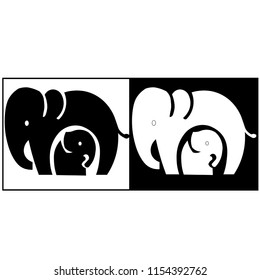 baby elephant and mom vector t shirt design
