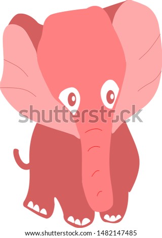 Baby Elephant In Pink Isolated Vector