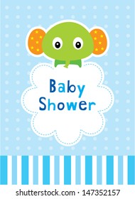 baby elephant shower greeting