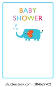 baby elephant shower greeting card