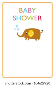 baby elephant shower greeting card