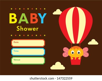 baby elephant shower in hot air balloon
