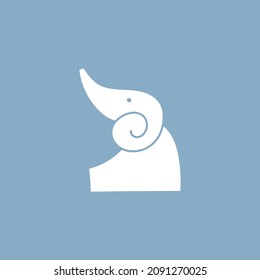 Baby elephant sitting logo vector design. Cute Little elephant icon design.