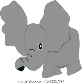 Baby Elephant Trying To Fly Vector