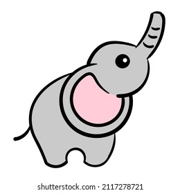Baby elephant vector illustration. Cute illustration for kids. Cartoon Animal.