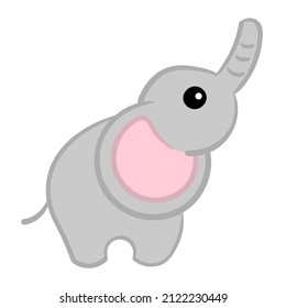 Baby elephant vector illustration. Cute illustration for kids. Cartoon Animal