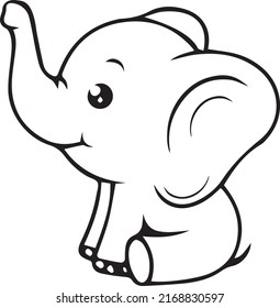 Baby Elephant Vector Illustration Cute Baby Stock Vector (royalty Free 