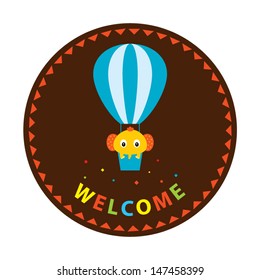 baby elephant welcome tag