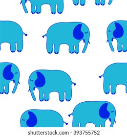 baby elephants. seamless pattern elephant animal cartoon. Cute seamless pattern with elephants in  colors. Kids illustration.