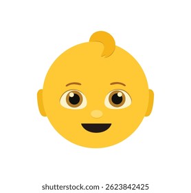 Baby emoji face vector illustration isolated on white background.