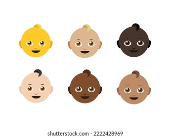 Baby emoji vector illustration set