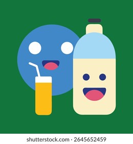 Baby Emoticon Drinking Milk from Bottle