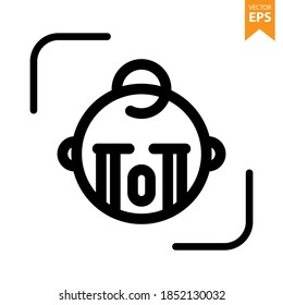 Baby Emoticon face vector line icon. Eps10 vector illustration.