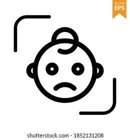 Baby Emoticon face vector line icon. Eps10 vector illustration.