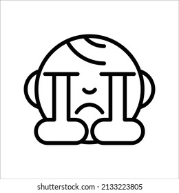 Baby Emoticons Crying Icon Vector On Trendy Design.