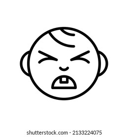 Baby Emoticons Crying Icon Vector.