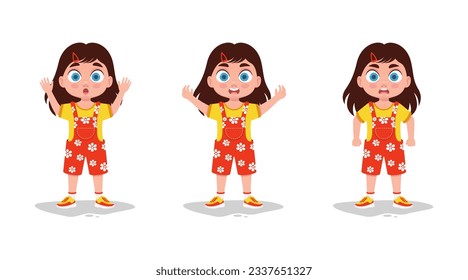 Baby emotions illustration set. vector illustration	

