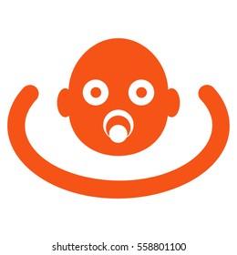 Baby Environment vector icon. Flat orange symbol. Pictogram is isolated on a white background. Designed for web and software interfaces.