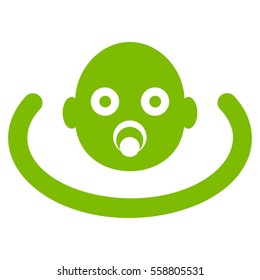 Baby Environment vector icon. Flat eco green symbol. Pictogram is isolated on a white background. Designed for web and software interfaces.
