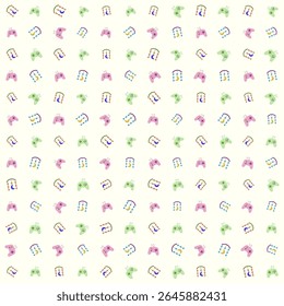 Baby equipment vector patterns: baby crib bell, playstation, cute and adorable. design vector