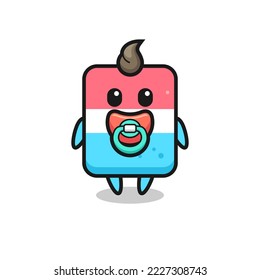 baby eraser cartoon character with pacifier , cute style design for t shirt, sticker, logo element