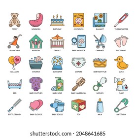 baby essential , Thin Line and Pixel Perfect Icons