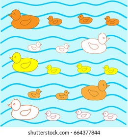 baby fabric ducks vector