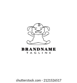 baby face character logo cartoon icon design cute black modern isolated vector illustration