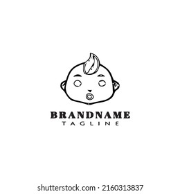 baby face character logo cartoon icon design black modern isolated vector illustration