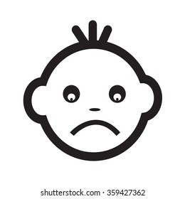 Baby Face Emotion Icon Illustration symbol design