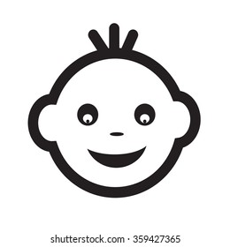 Baby Face Emotion Icon Illustration symbol design