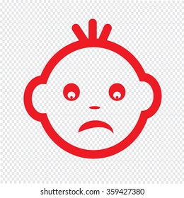 Baby Face Emotion Icon Illustration symbol design