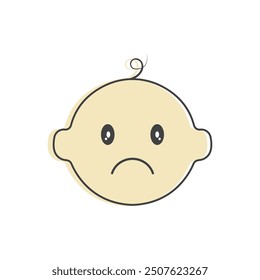 Baby face expressions icon flat design