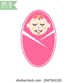 baby face flat icon vector template