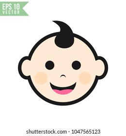 baby face flat icon vector template