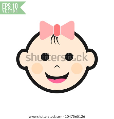 baby face flat icon vector template stock vector royalty free