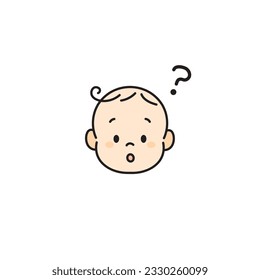 Imagen de icono de cara bebé con signo de interrogación