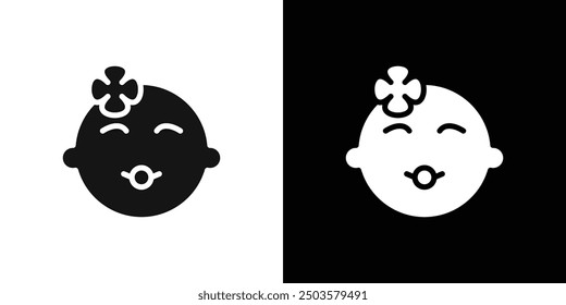 baby face icon line art vector